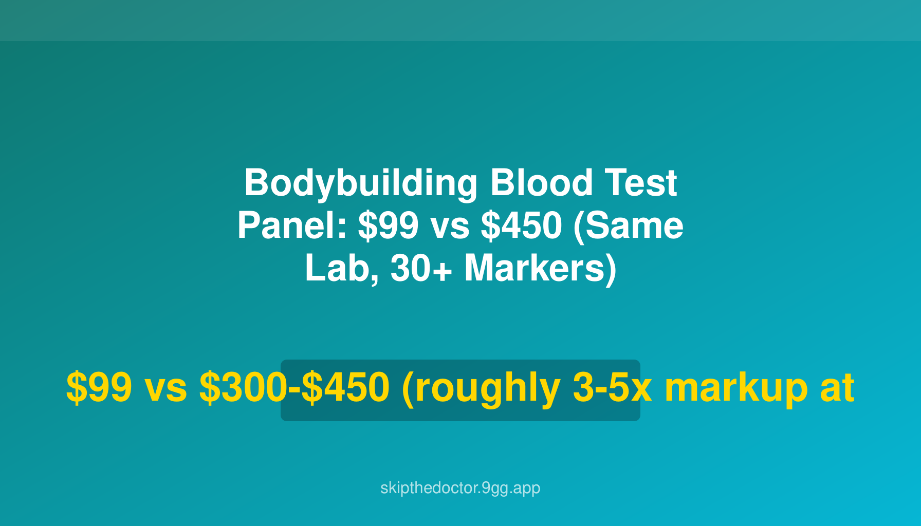 Bodybuilding Blood Test Panel: $99 vs $450 (Same Lab, 30+ Markers)