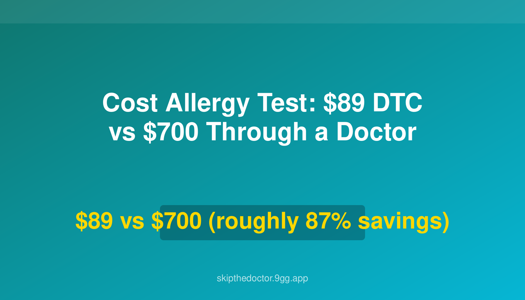 Cost Allergy Test: $89 DTC vs $700 Through a Doctor