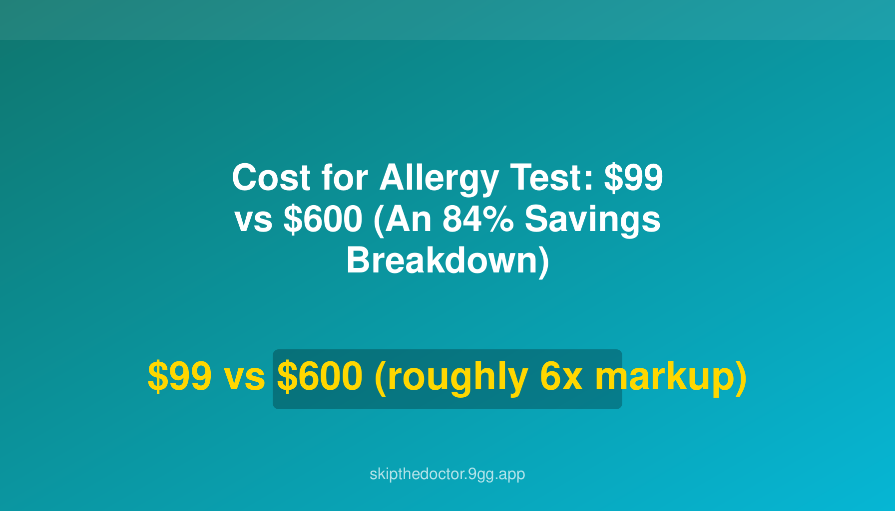 Cost for Allergy Test: $99 vs $600 (An 84% Savings Breakdown)