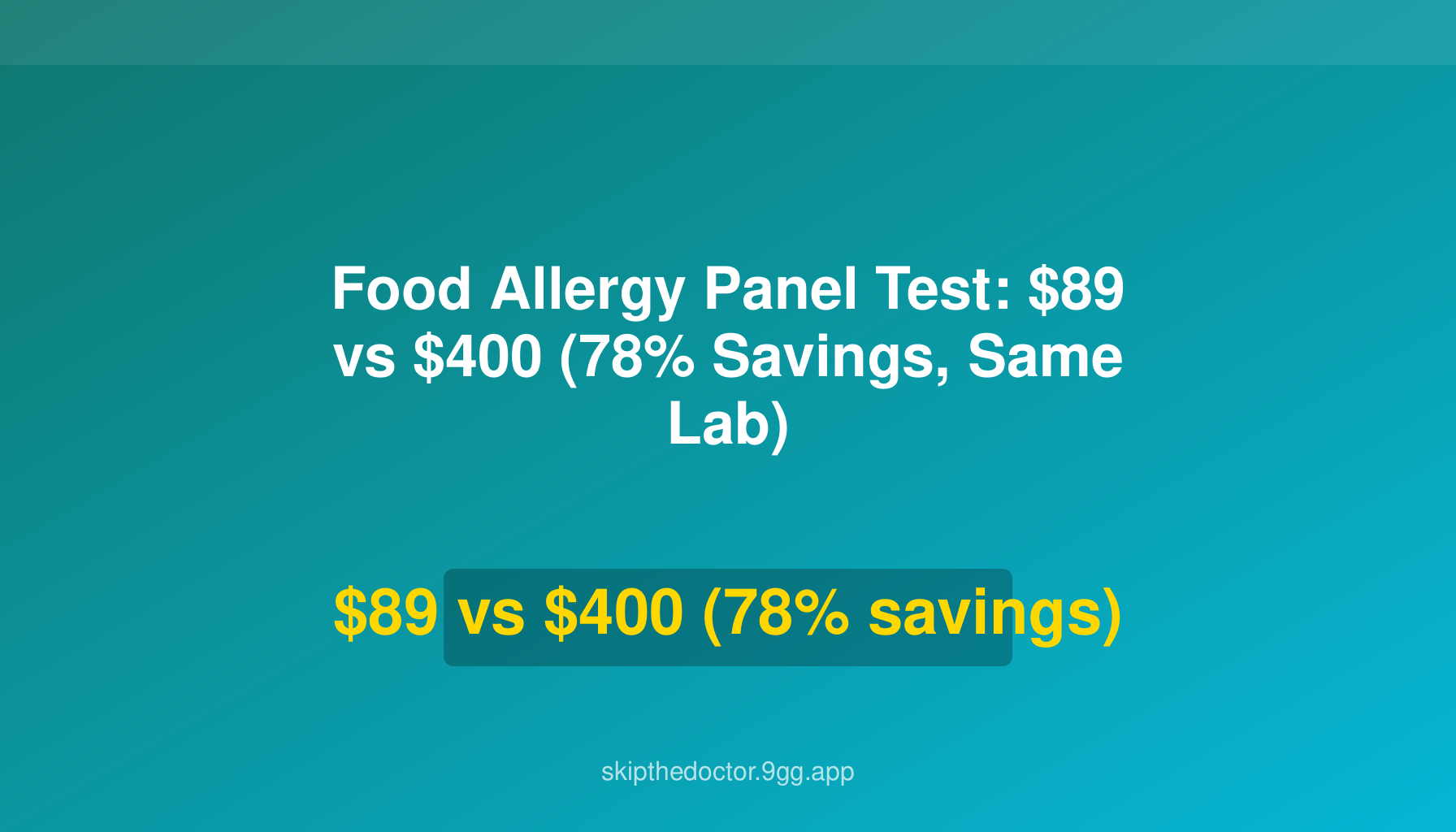 Food Allergy Panel Test: $89 vs $400 (78% Savings, Same Lab)