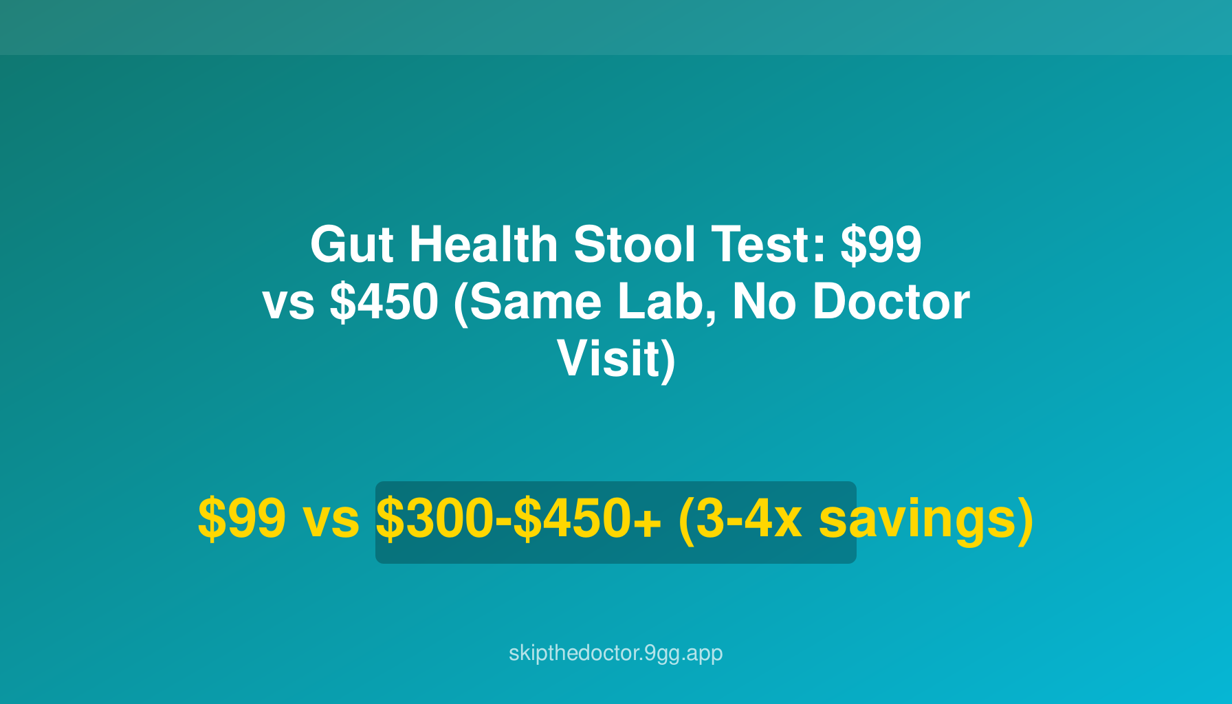Gut Health Stool Test: $99 vs $450 (Same Lab, No Doctor Visit)