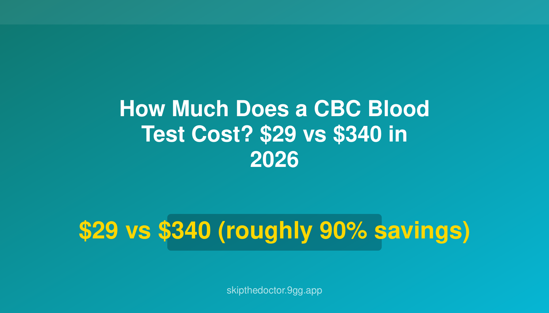 How Much Does a CBC Blood Test Cost? $29 vs $340 in 2026