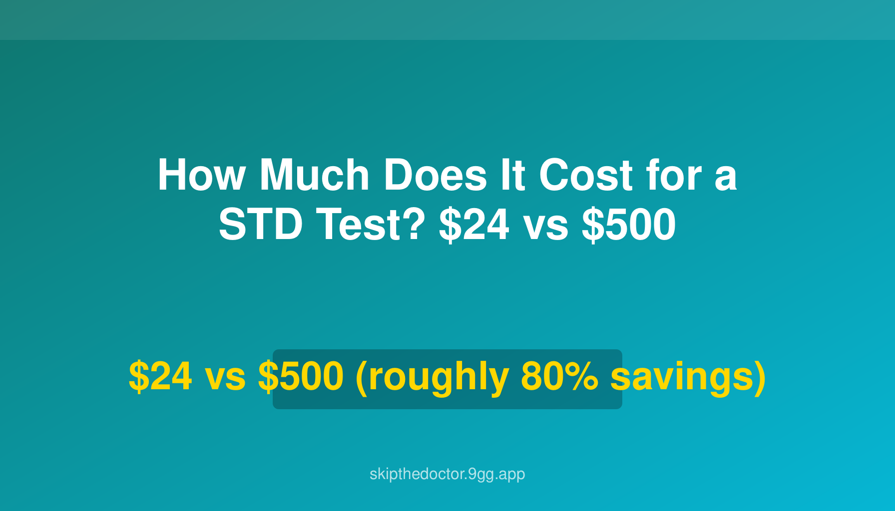 How Much Does It Cost for a STD Test? $24 vs $500