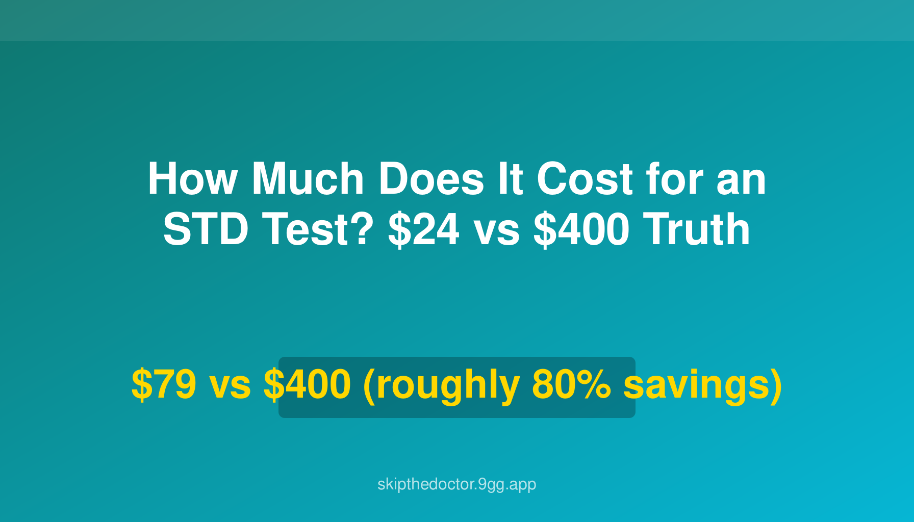 How Much Does It Cost for an STD Test? $24 vs $400 Truth