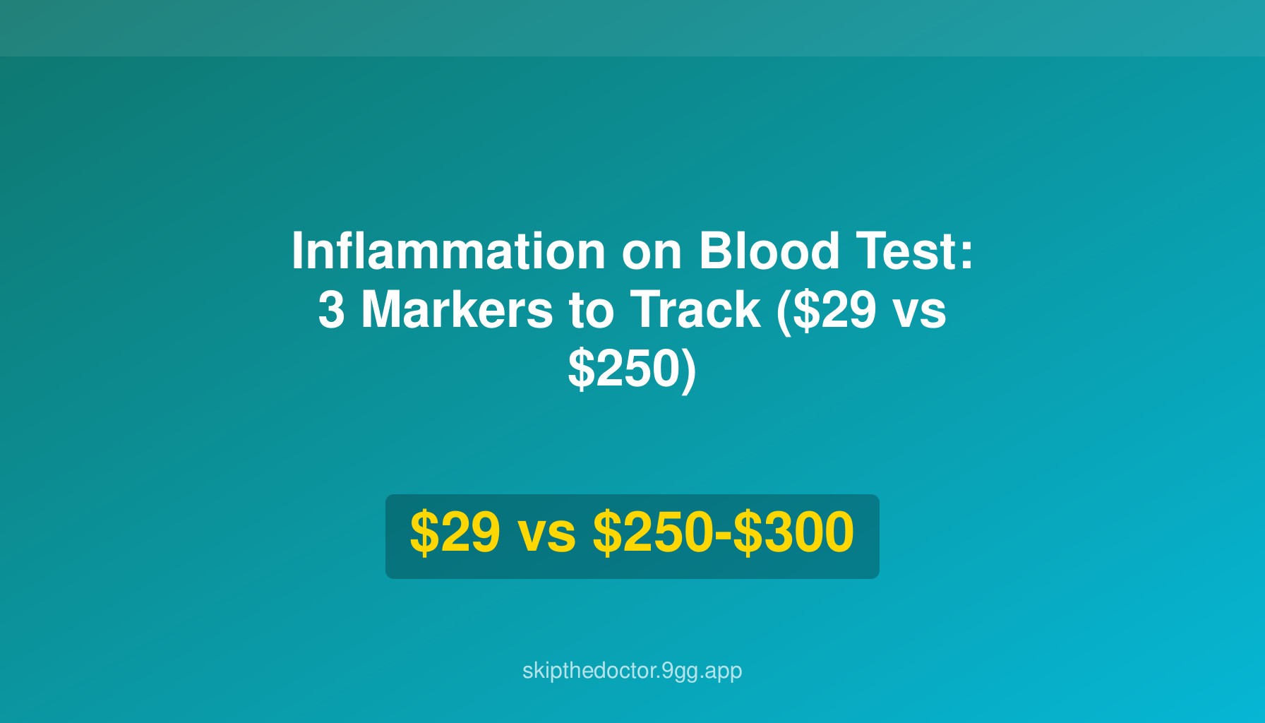 Inflammation on Blood Test: 3 Markers to Track ($29 vs $250)