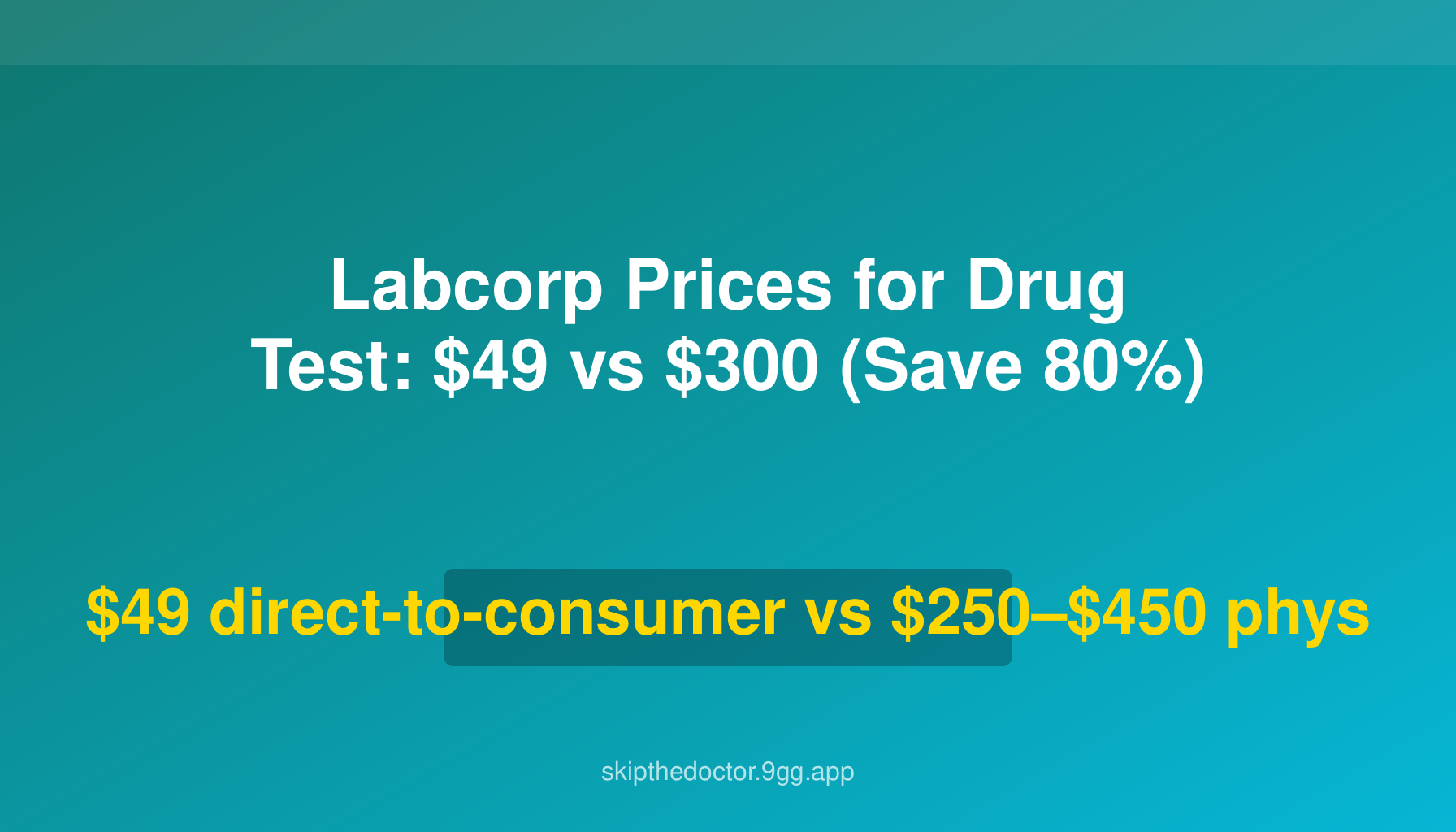 Labcorp Prices for Drug Test: $49 vs $300 (Save 80%)