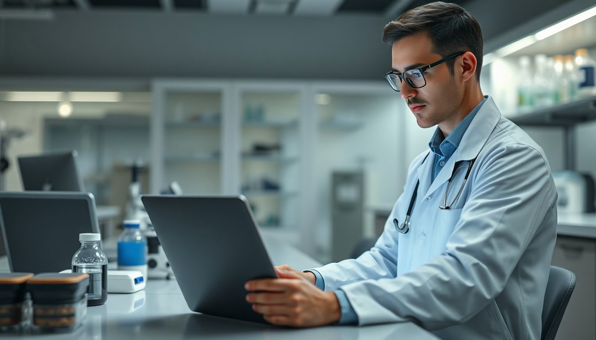 Ordering a lab test from a laptop at home